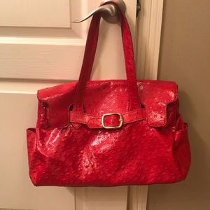 Bright Red, Textured, Nine West Purse With Matching Coin Purse